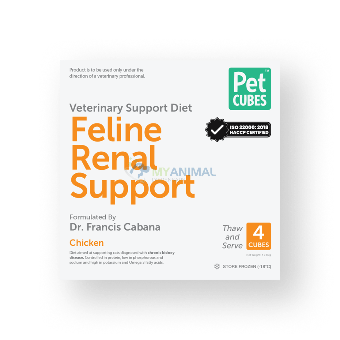 PETCUBES Veterinary Support Range - Feline Renal Support Diet 320g