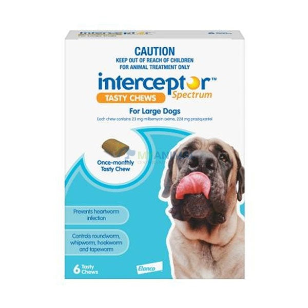 Elanco Interceptor® Flavoured Chewable Preventative Tablet for Dogs (22-45kg) and Cats (5kg-12kg)