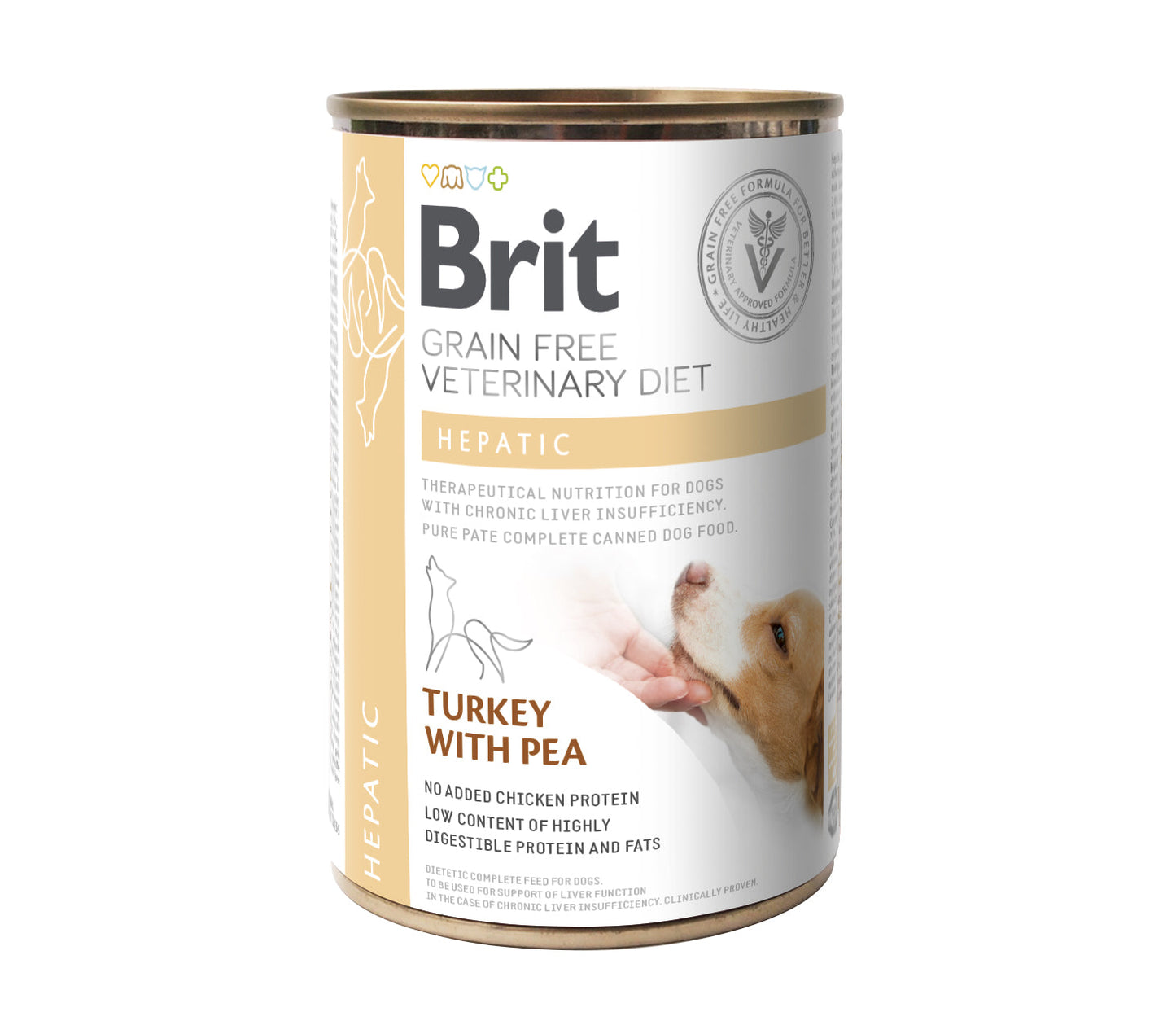 Brit Veterinary Diet Hepatic Grain-Free Turkey with Pea Canine Canned Stew