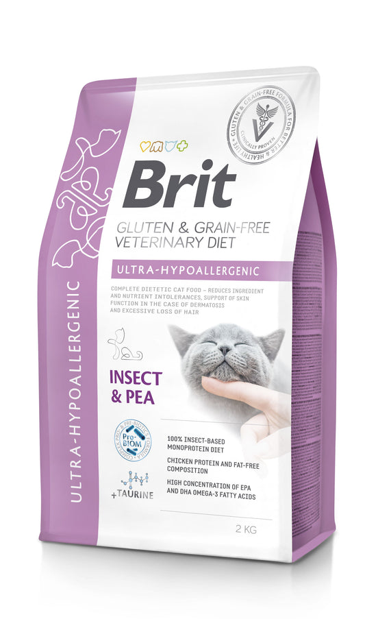 Brit Veterinary Diet Ultra-Hypoallergenic Gluten & Grain free Insect & Pea Cat Dry Food
