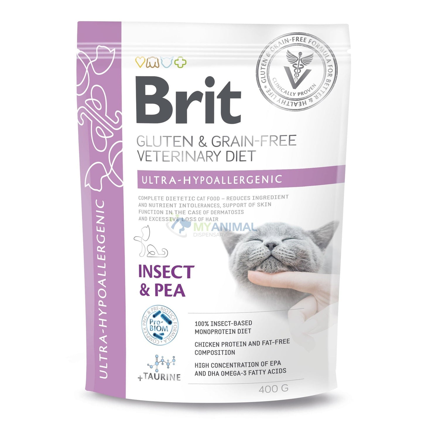 Brit Veterinary Diet Ultra-Hypoallergenic Gluten & Grain free Insect & Pea Cat Dry Food