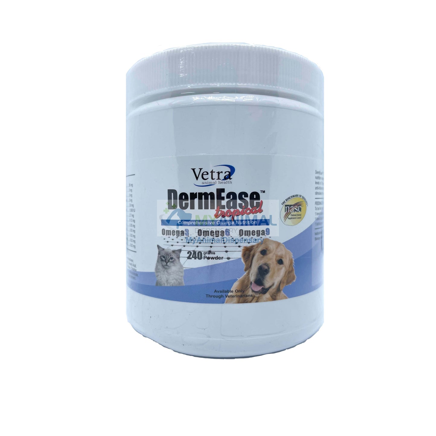 Vetra DermEase Tropical 240g - Complete Omega Nutrition for Dogs & Cats