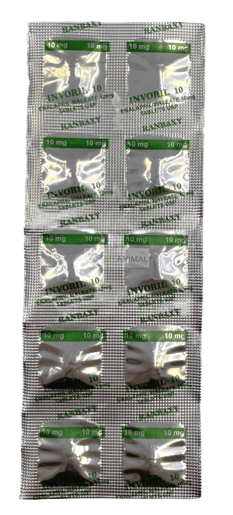 Invoril-10 Enalapril 10mg Tablets