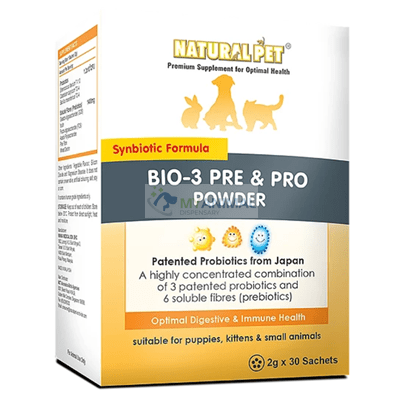 Natural Pet Bio 3 Pre & Pro Biotics Powder for Dogs Cats Pets