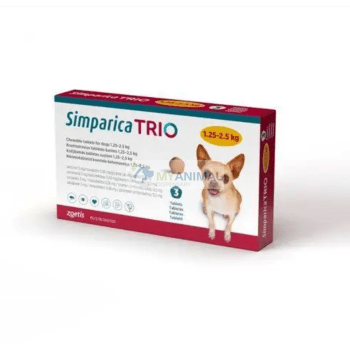 Simparica Trio Flea Tick Heartworm Prevention for Dogs (1.25 to 2.5kg)