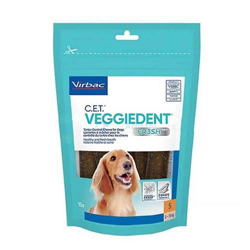 Virbac C.E.T® VEGGIEDENT® FR3SH® Tartar Control Chews Dental Chews for Dogs Small (<10kg)