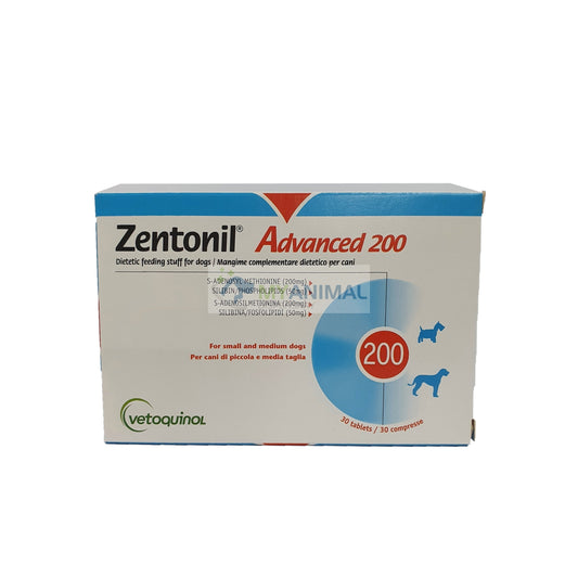 Vetoquinol Zentonil Advanced 200 Liver Function Support for Dogs Cats Pets