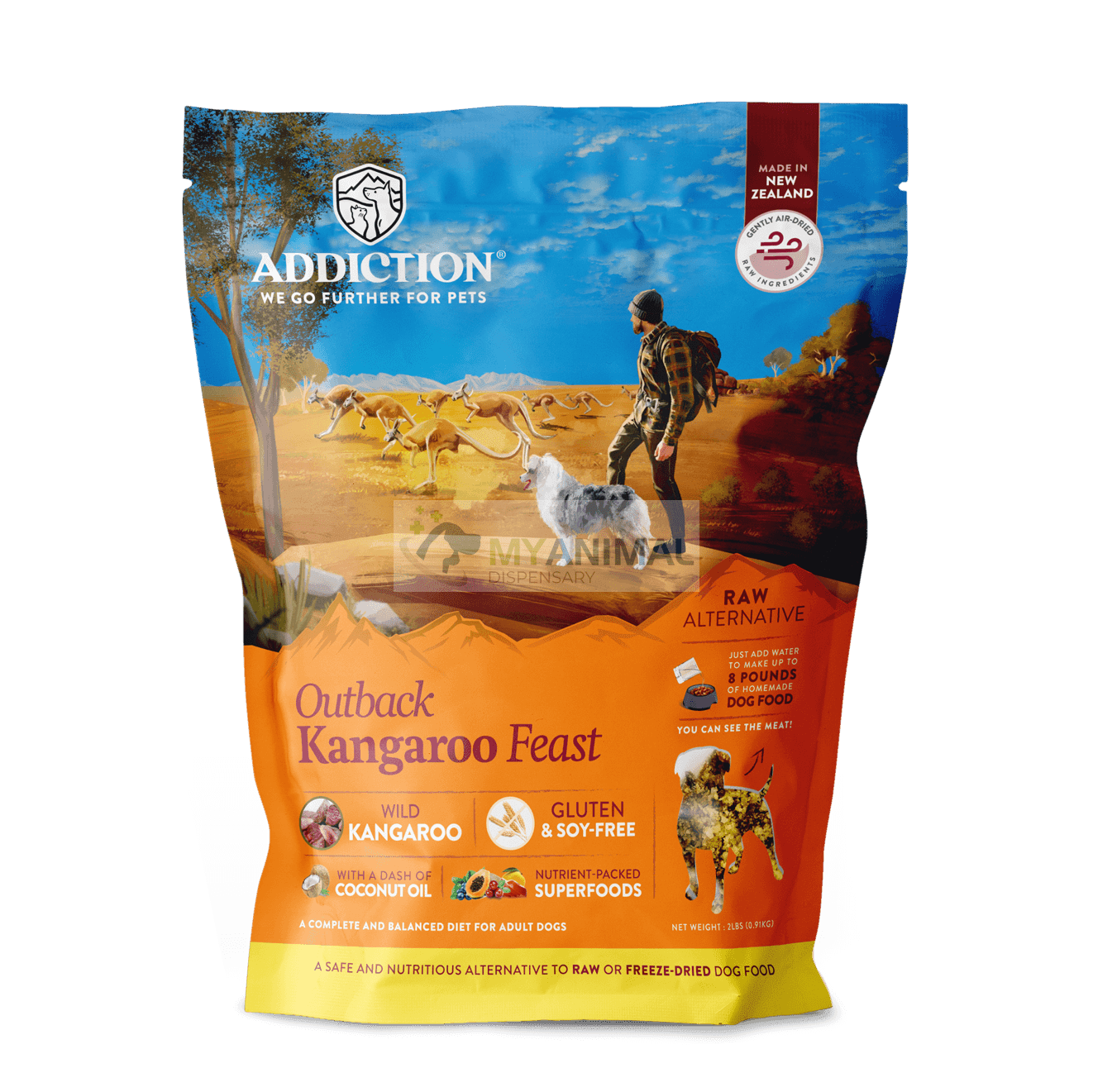 Addiction Outback Kangaroo Feast Grain Free Raw Dehydrated Dog Food (2lbs)